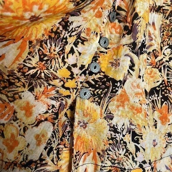 Free People Cool Meadow Printed Top in Midnight Combo Medium - Picture 9 of 13